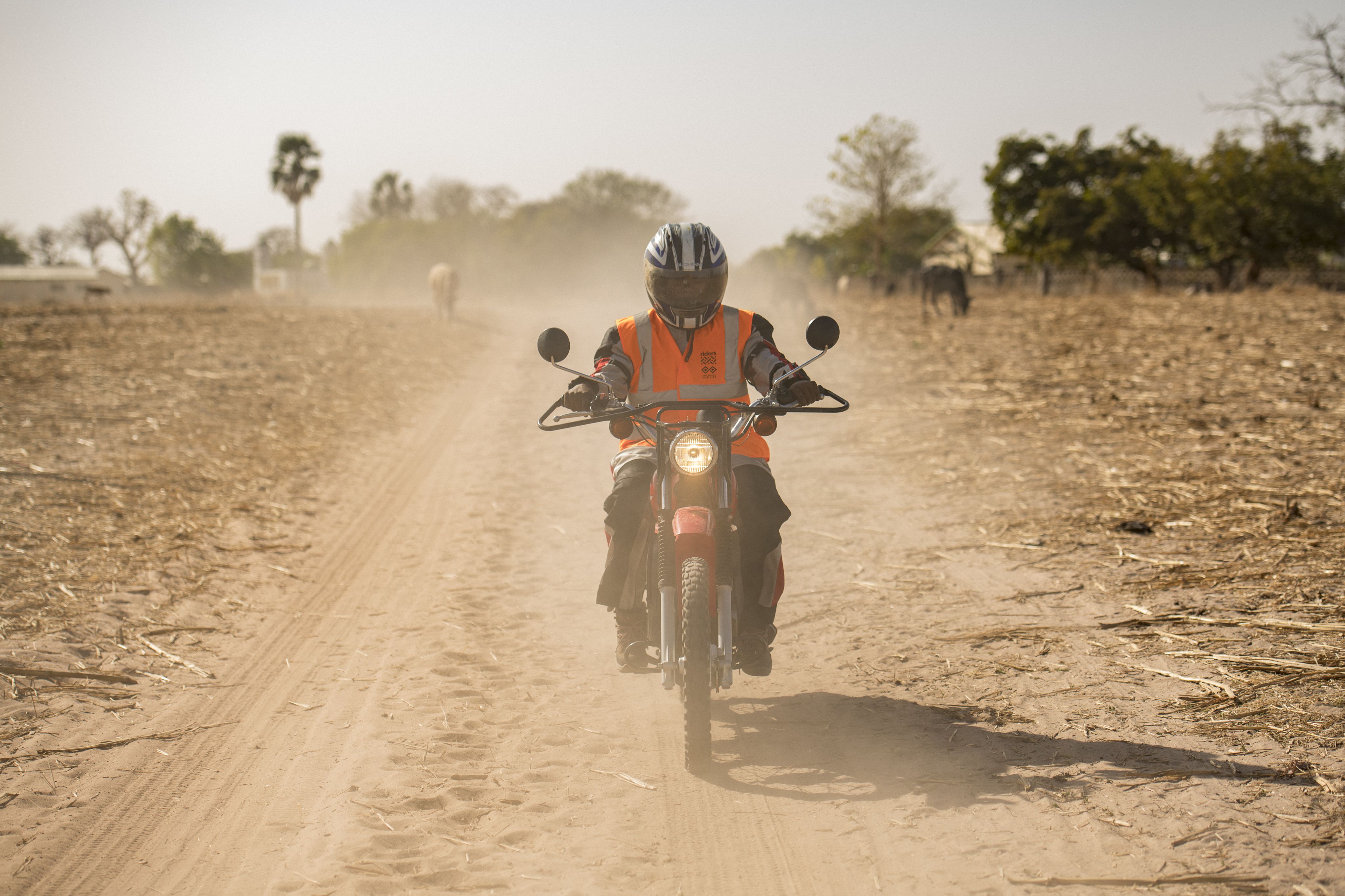 A Rider for Health during an outreach initiative
