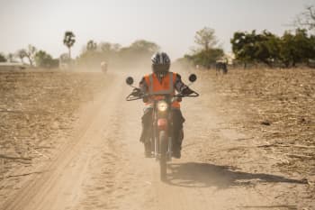 A Rider for Health during an outreach initiative